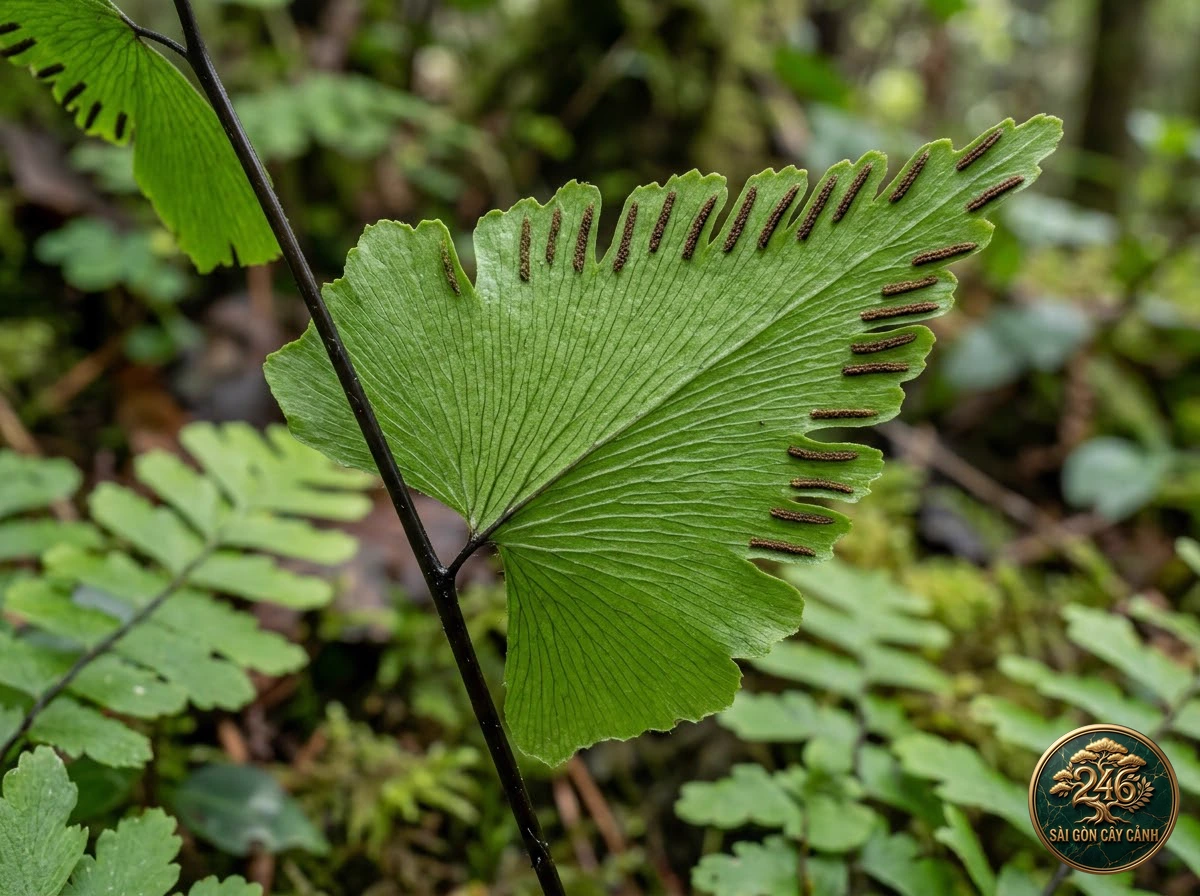 Diamond maidenhair fern (Adiantum trapeziforme) - Identification close-up Saigon Cay Canh standard