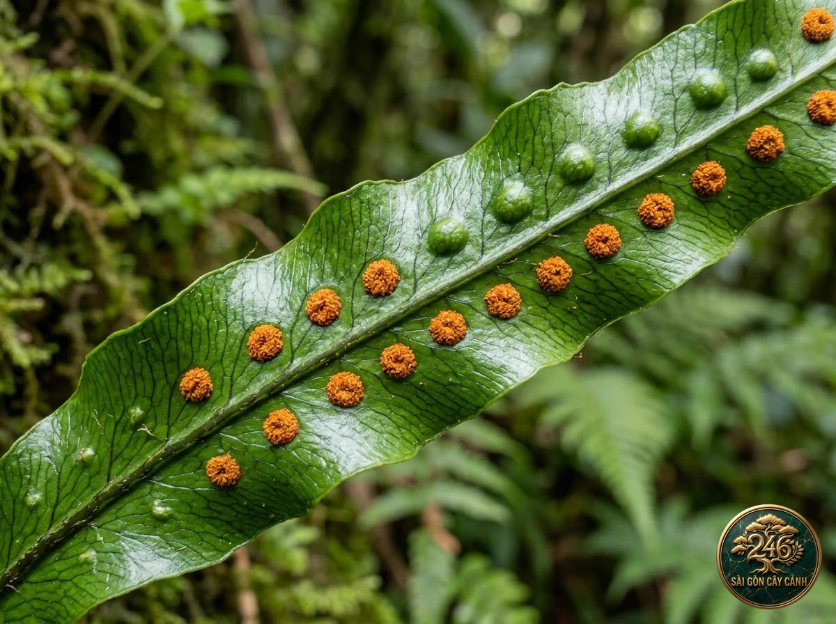 Monarch fern (Microsorum scolopendria) - Identification close-up Saigon Cay Canh standard