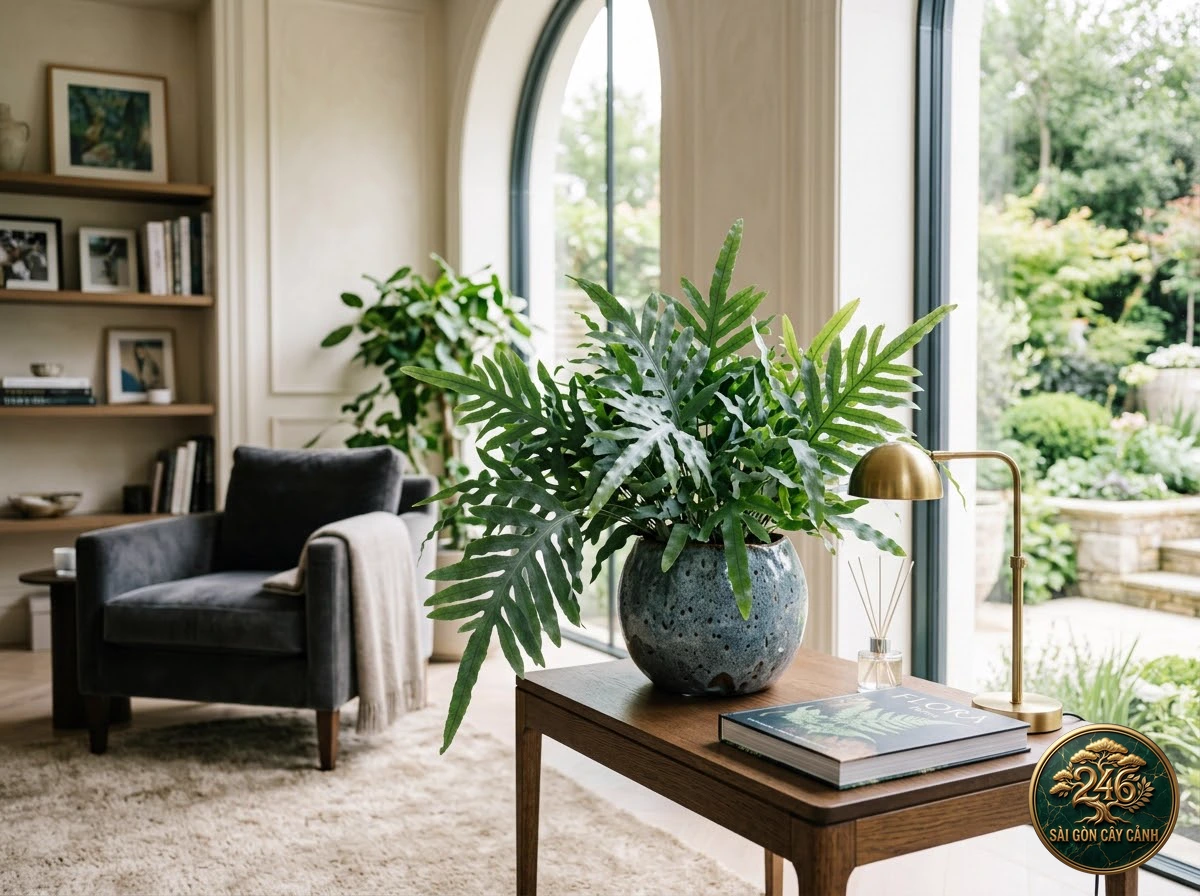 Cây dương xỉ ngôi sao xanh lục bạc (Phlebodium aureum) - Ứng dụng không gian chuẩn Sài Gòn Cây Cảnh