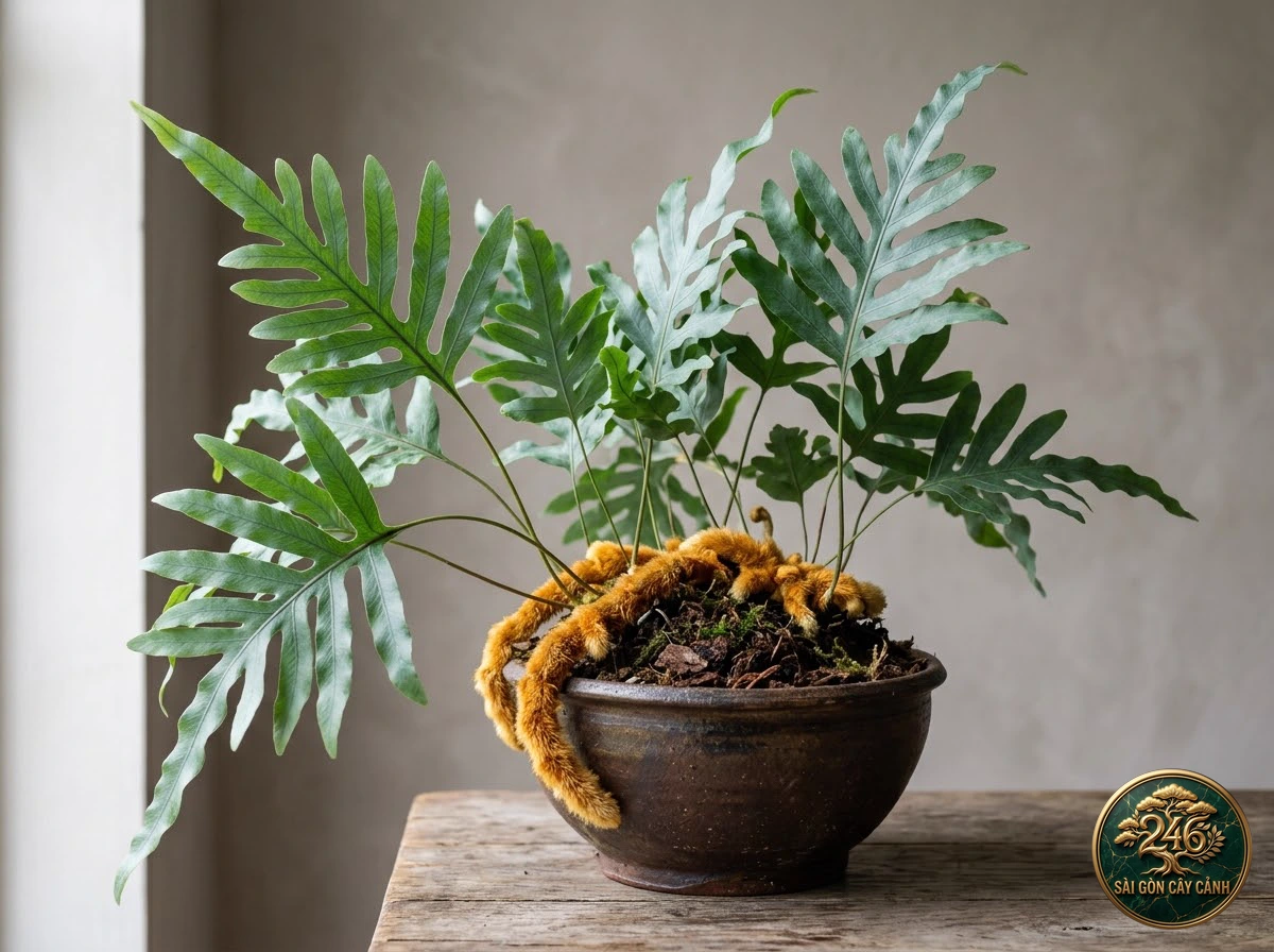 Cây dương xỉ vảy vàng óng (Phlebodium pseudoaureum) - Đặc điểm nhận diện chuẩn Sài Gòn Cây Cảnh