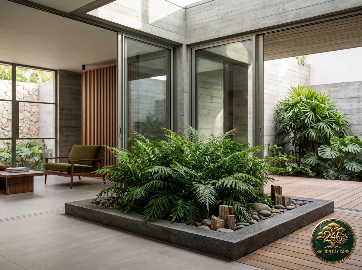 Cây dương xỉ thân gỗ úc đại ngàn (Cyathea cooperi) - Chân dung hình thái chuẩn Sài Gòn Cây Cảnh