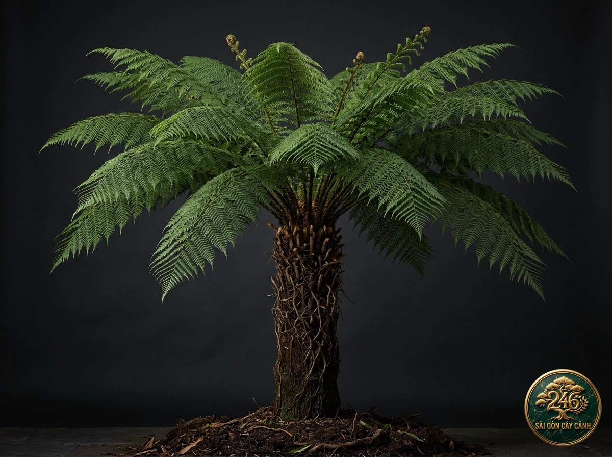 Rough tree fern (Cyathea australis) - Identification close-up Saigon Cay Canh standard