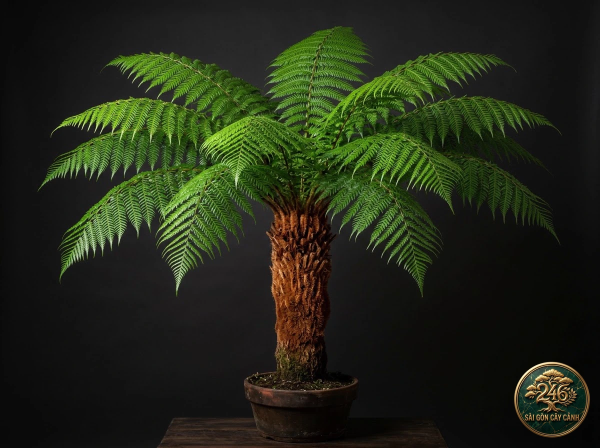 Soft tree fern (Dicksonia antarctica) - Identification close-up Saigon Cay Canh standard