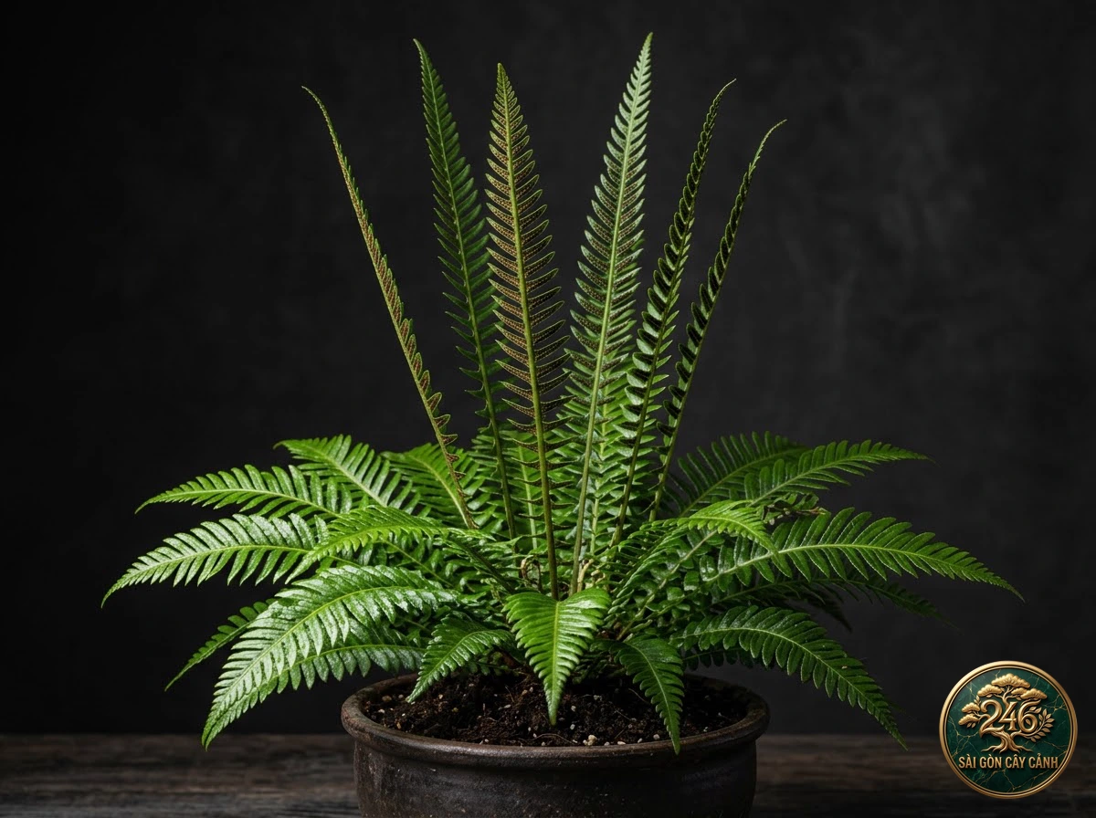 Deer fern (Blechnum spicant) - Identification close-up Saigon Cay Canh standard
