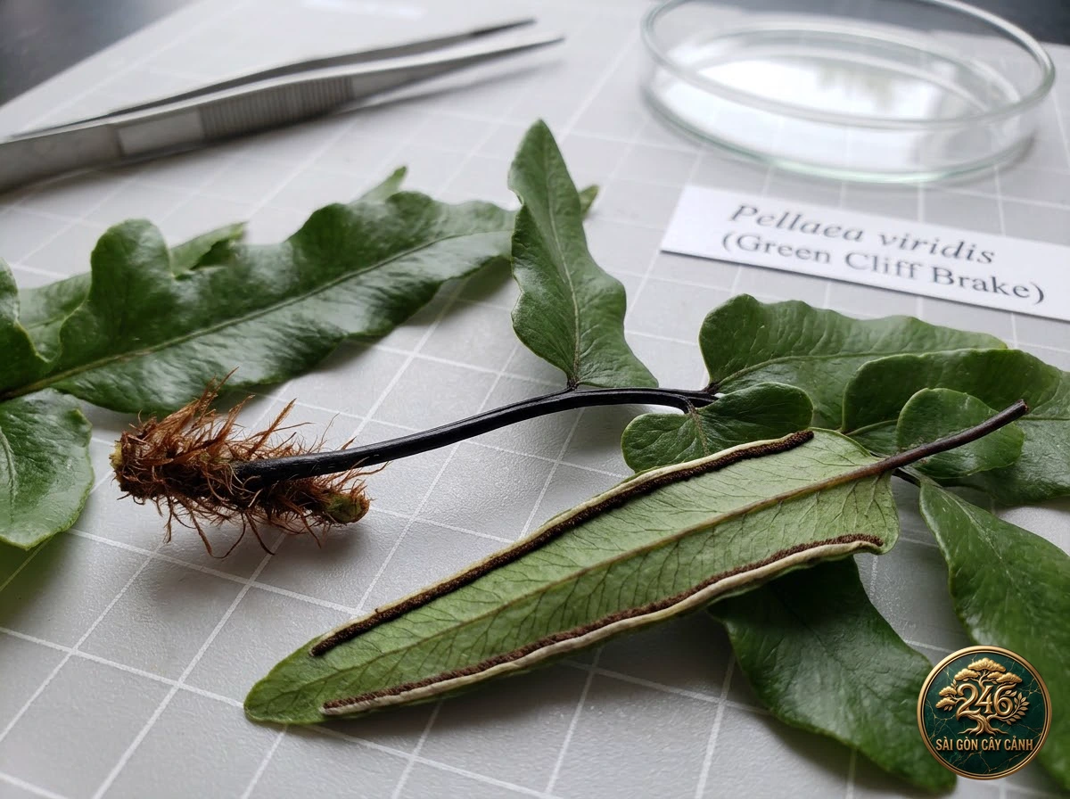 Cây dương xỉ xanh cọng gỗ đen (Pellaea viridis) - Đặc điểm nhận diện chuẩn Sài Gòn Cây Cảnh