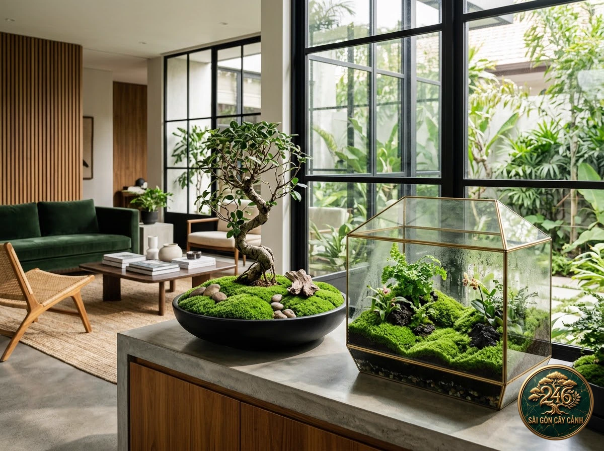 Cây rêu vảy rồng thảm ngọc bò (Selaginella kraussiana) - Ứng dụng không gian chuẩn Sài Gòn Cây Cảnh