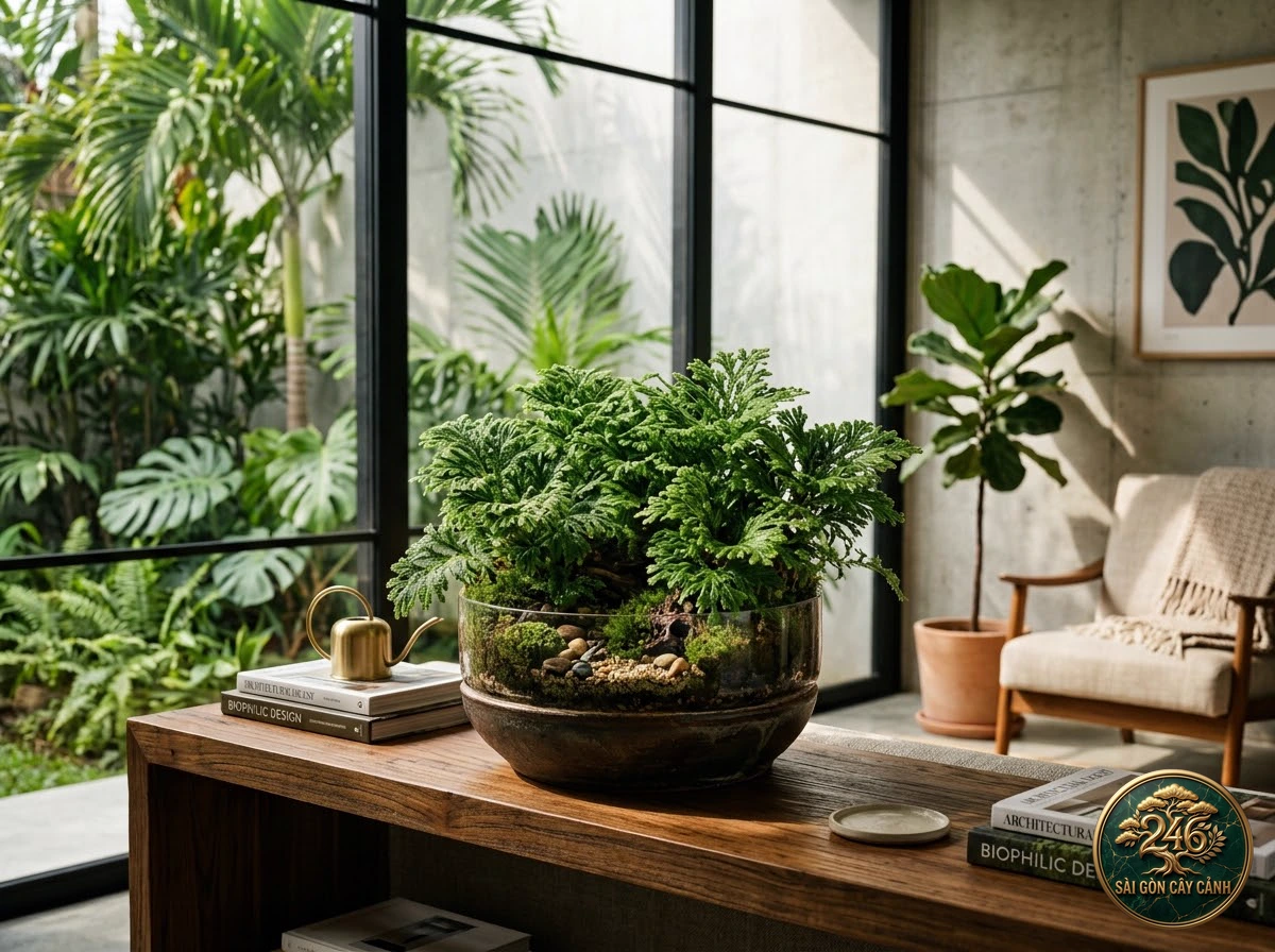Cây rêu chân vịt vẩy cước ngọc (Selaginella martensii) - Ứng dụng không gian chuẩn Sài Gòn Cây Cảnh