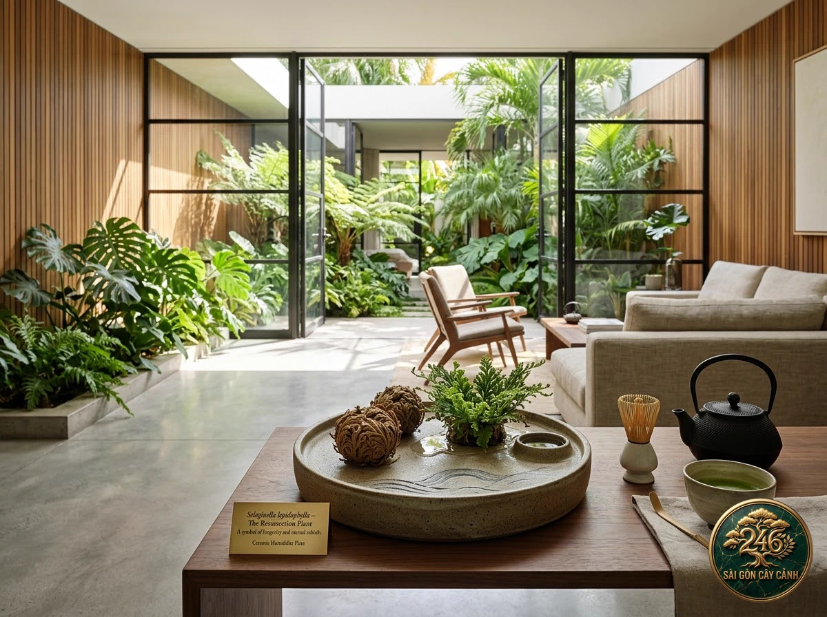 Resurrection plant (Selaginella lepidophylla) - Interior styling Saigon Cay Canh standard