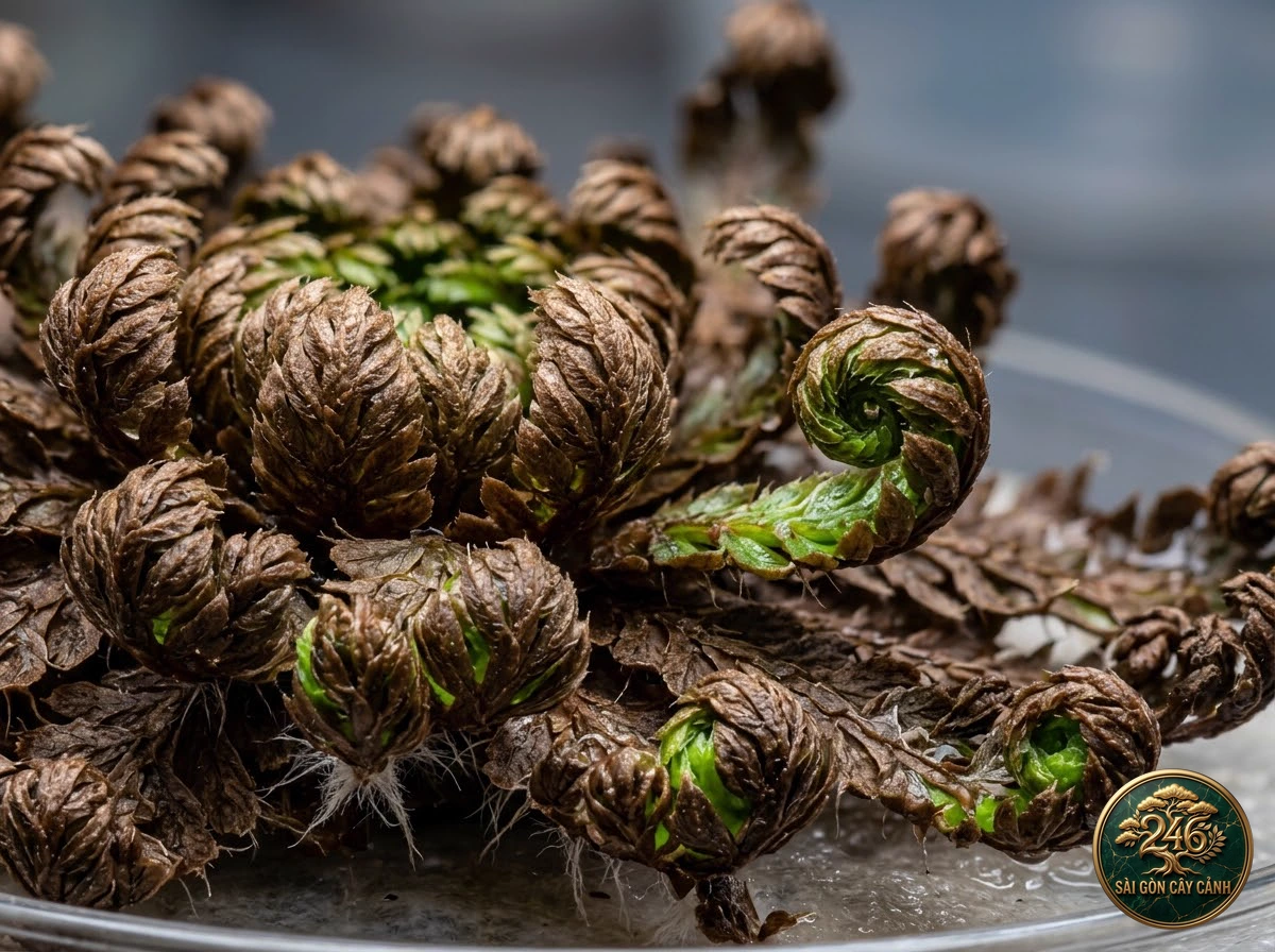 Resurrection plant (Selaginella lepidophylla) - Identification close-up Saigon Cay Canh standard