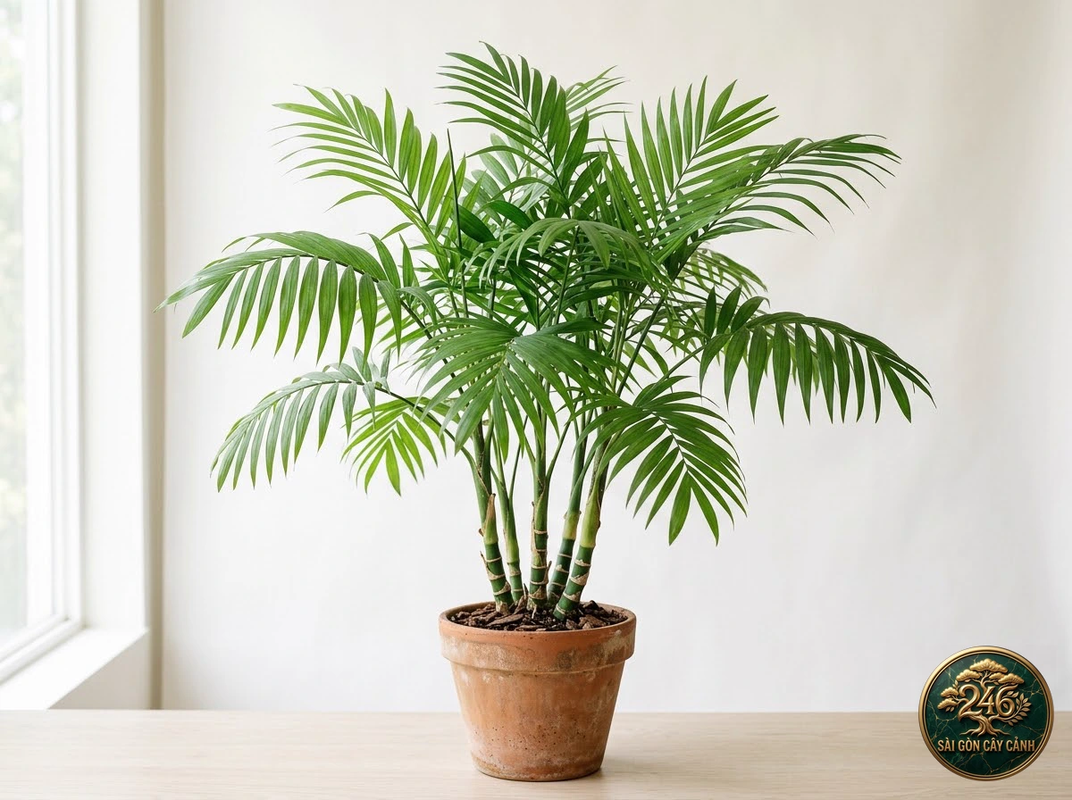 Cau tre trúc bụi nội thất (Chamaedorea seifrizii) - Chân dung hình thái chuẩn Sài Gòn Cây Cảnh