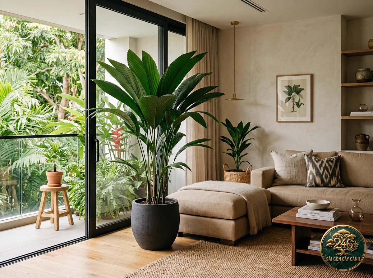 Whalefin palm (Chamaedorea ernesti-augusti) - Interior styling Saigon Cay Canh standard