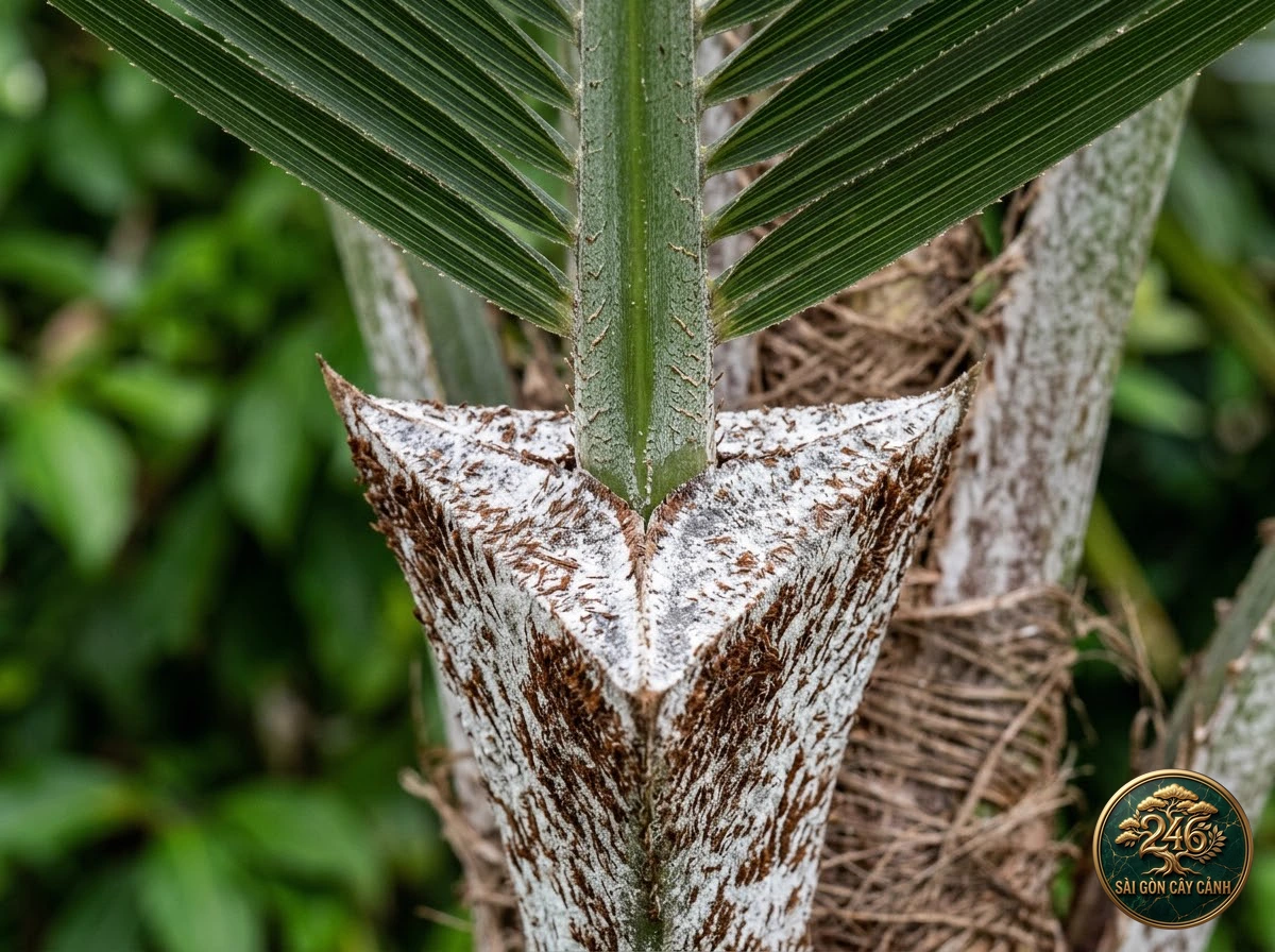 Triangle palm (Dypsis decaryi) - Identification close-up Saigon Cay Canh standard