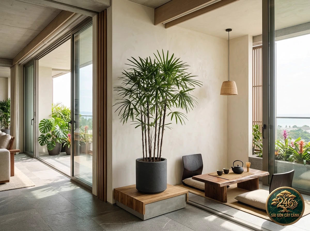 Cây mật cật lá mảnh thanh nhã (Rhapis humilis) - Ứng dụng không gian chuẩn Sài Gòn Cây Cảnh