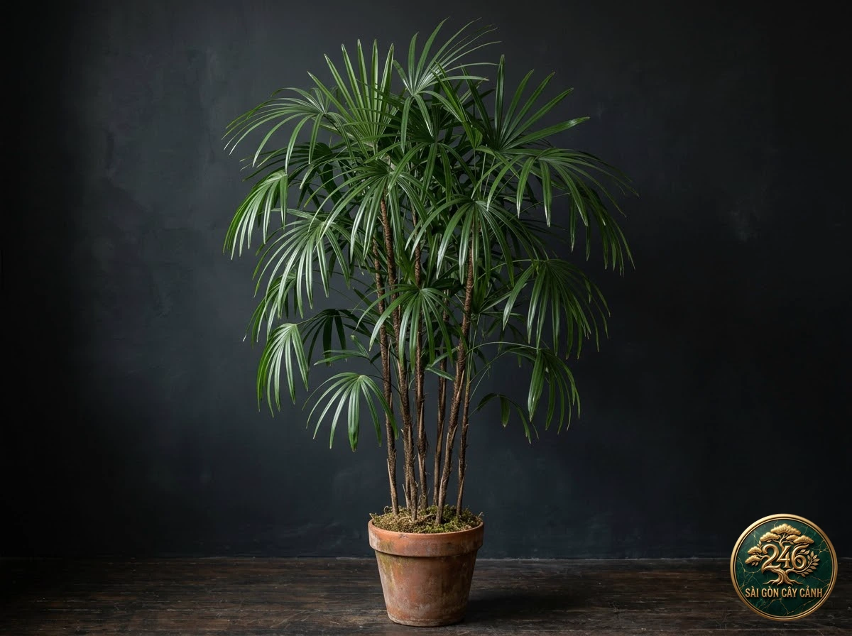 Cây mật cật lá mảnh thanh nhã (Rhapis humilis) - Chân dung hình thái chuẩn Sài Gòn Cây Cảnh