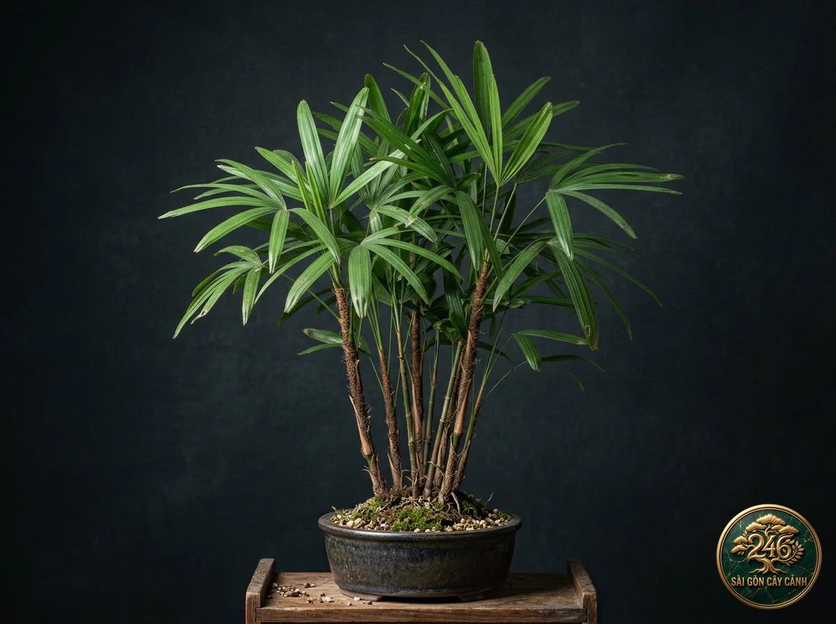 Cây mật cật lùn thái lan (Rhapis subtilis) - Chân dung hình thái chuẩn Sài Gòn Cây Cảnh