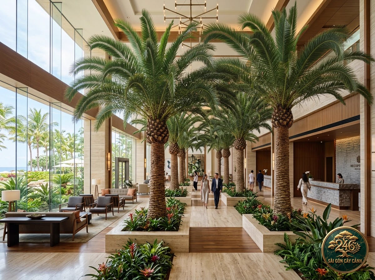 Cây chà là quần đảo canaria (Phoenix canariensis) - Ứng dụng không gian chuẩn Sài Gòn Cây Cảnh