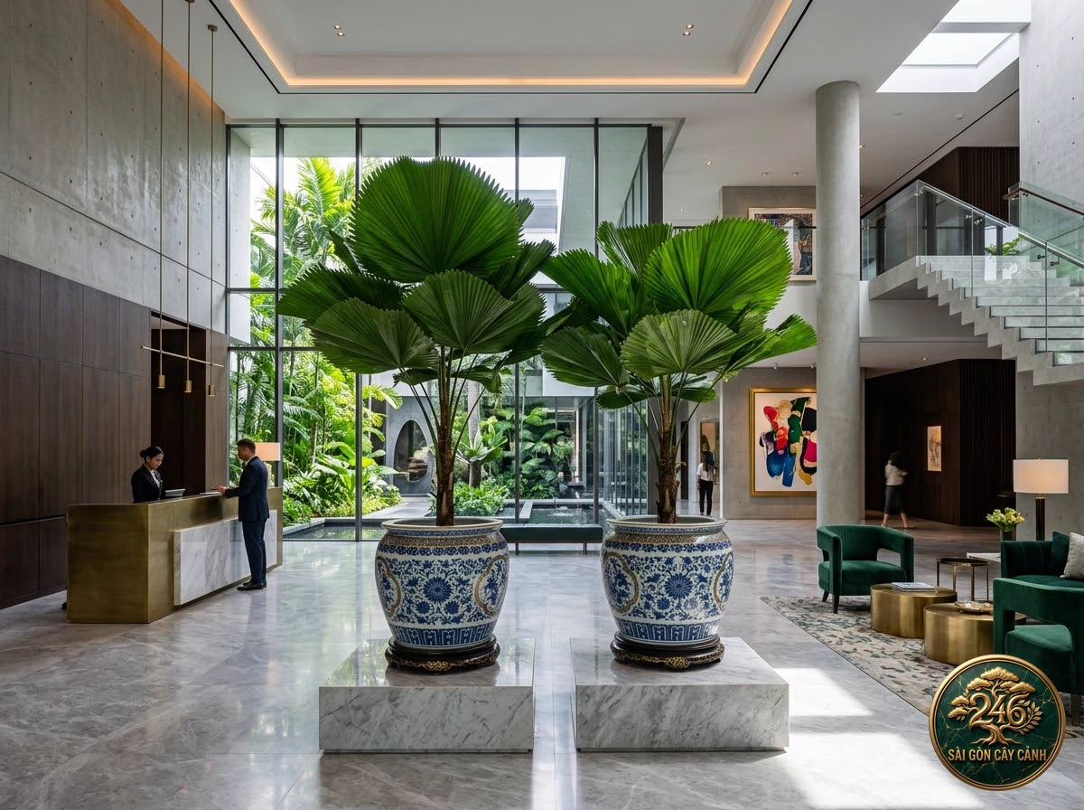 Ruffled fan palm (Licuala grandis) - Interior styling Saigon Cay Canh standard