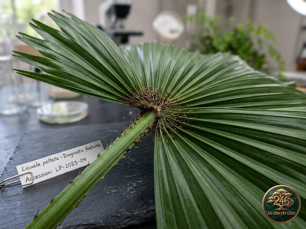 Cây cọ khiên quạt nguyên phiến (Licuala peltata) - Đặc điểm nhận diện chuẩn Sài Gòn Cây Cảnh