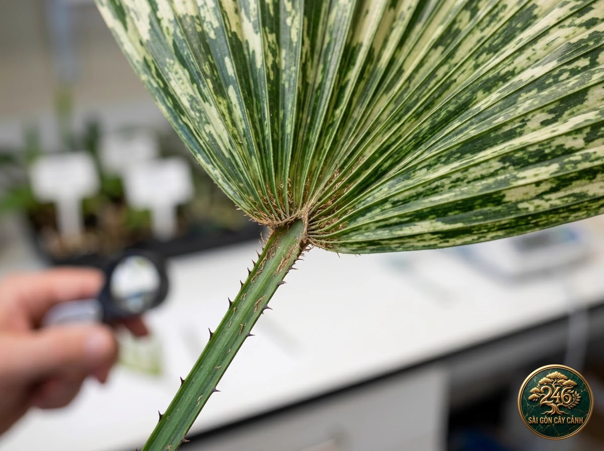 Map palm (Licuala mattanensis) - Identification close-up Saigon Cay Canh standard