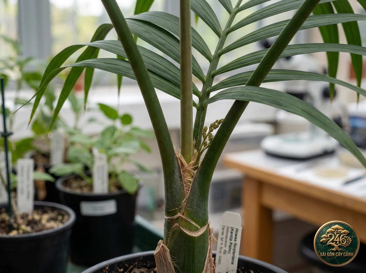 Kentia palm (Howea forsteriana) - Identification close-up Saigon Cay Canh standard