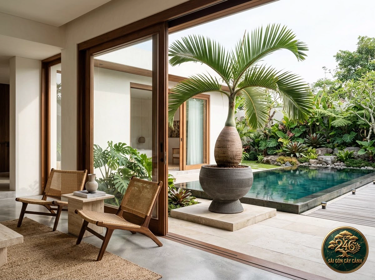Bottle palm (Hyophorbe lagenicaulis) - Interior styling Saigon Cay Canh standard