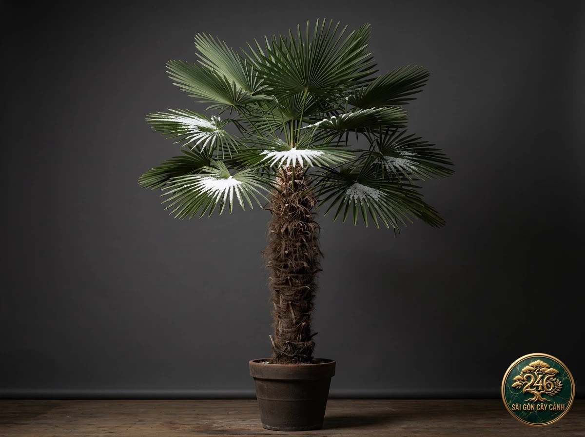 Cây cọ cối lông dày chịu tuyết lạnh (Trachycarpus fortunei) - Chân dung hình thái chuẩn Sài Gòn Cây Cảnh