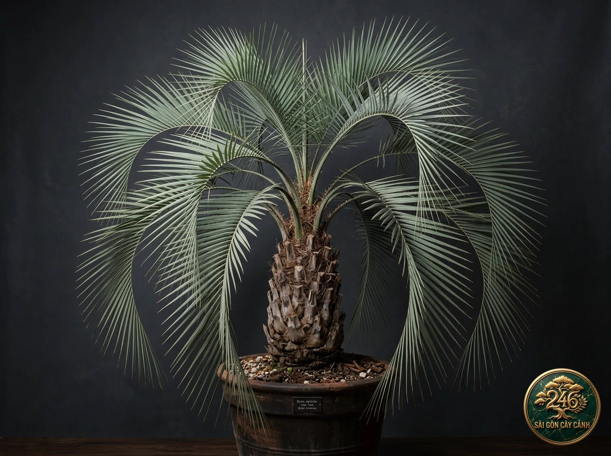 Cây cọ thạch trái ăn được cánh cung (Butia capitata) - Chân dung hình thái chuẩn Sài Gòn Cây Cảnh