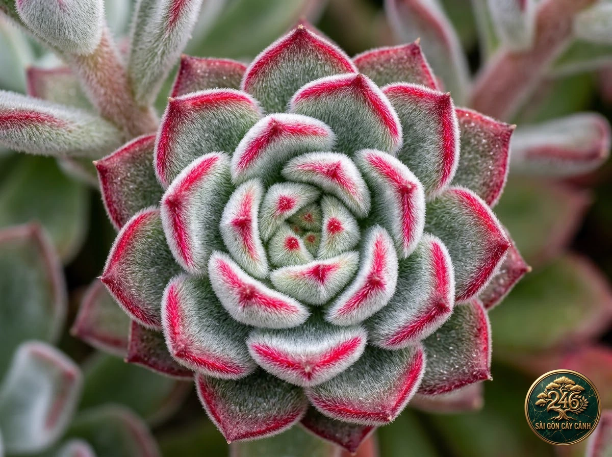 Sen đá nhung đỏ viền lông (Echeveria pulvinata) - Đặc điểm nhận diện chuẩn Sài Gòn Cây Cảnh
