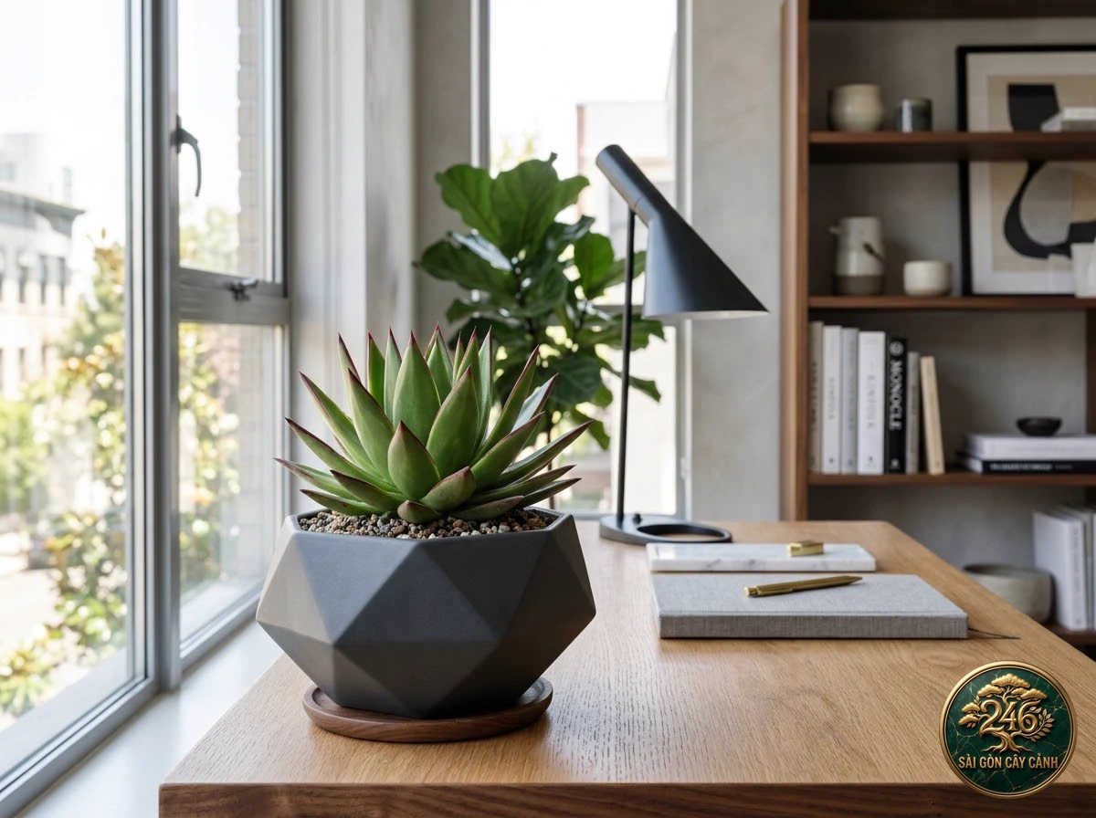 Molded wax agave (Echeveria agavoides) - Interior styling Saigon Cay Canh standard