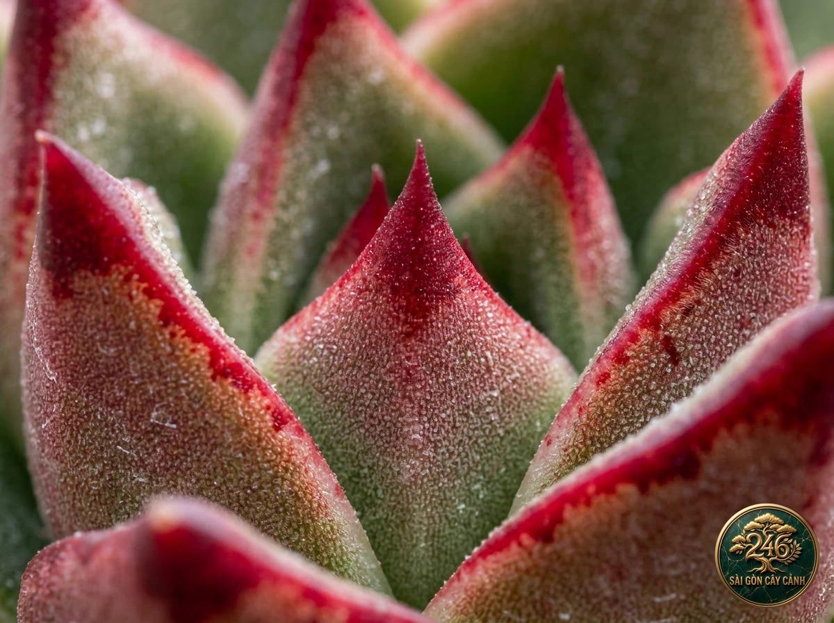 Molded wax agave (Echeveria agavoides) - Identification close-up Saigon Cay Canh standard