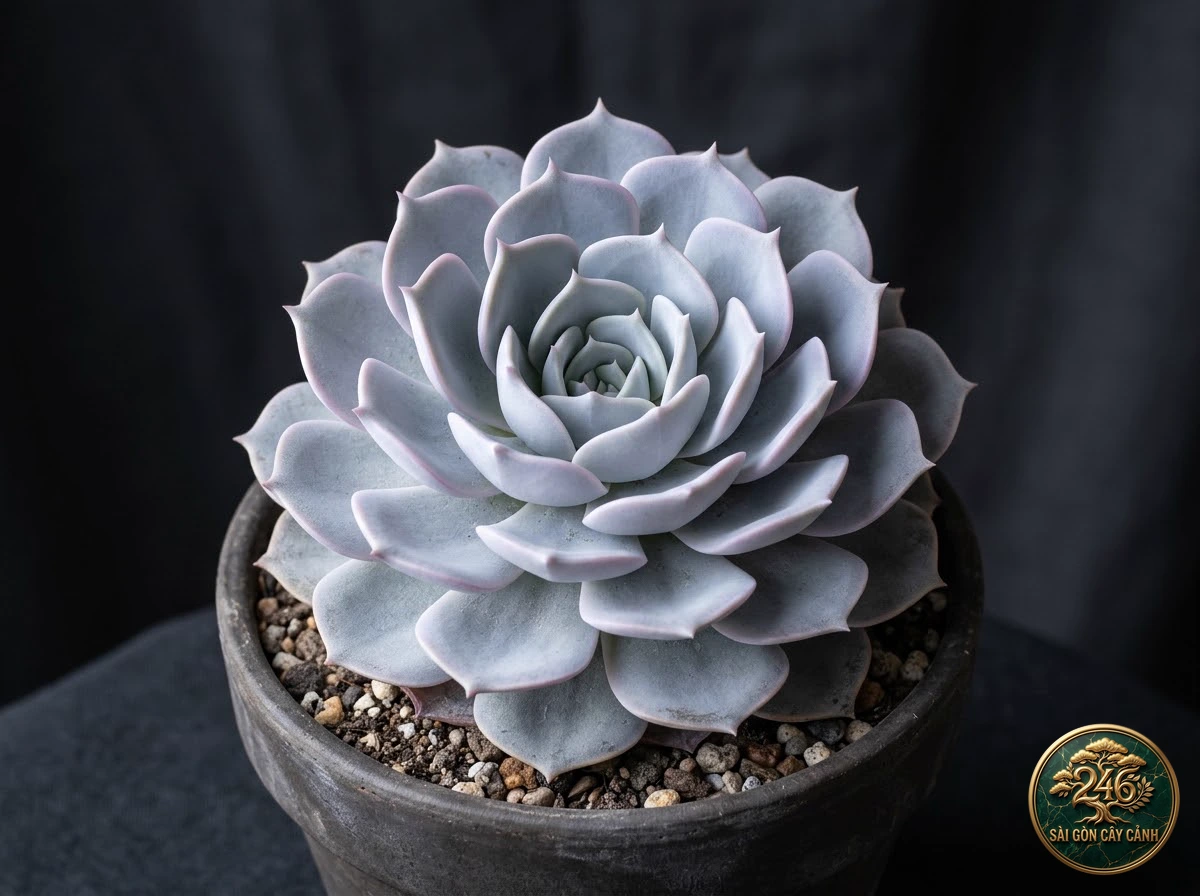 Sen đá ma tím bóng ma (Echeveria lilacina) - Chân dung hình thái chuẩn Sài Gòn Cây Cảnh
