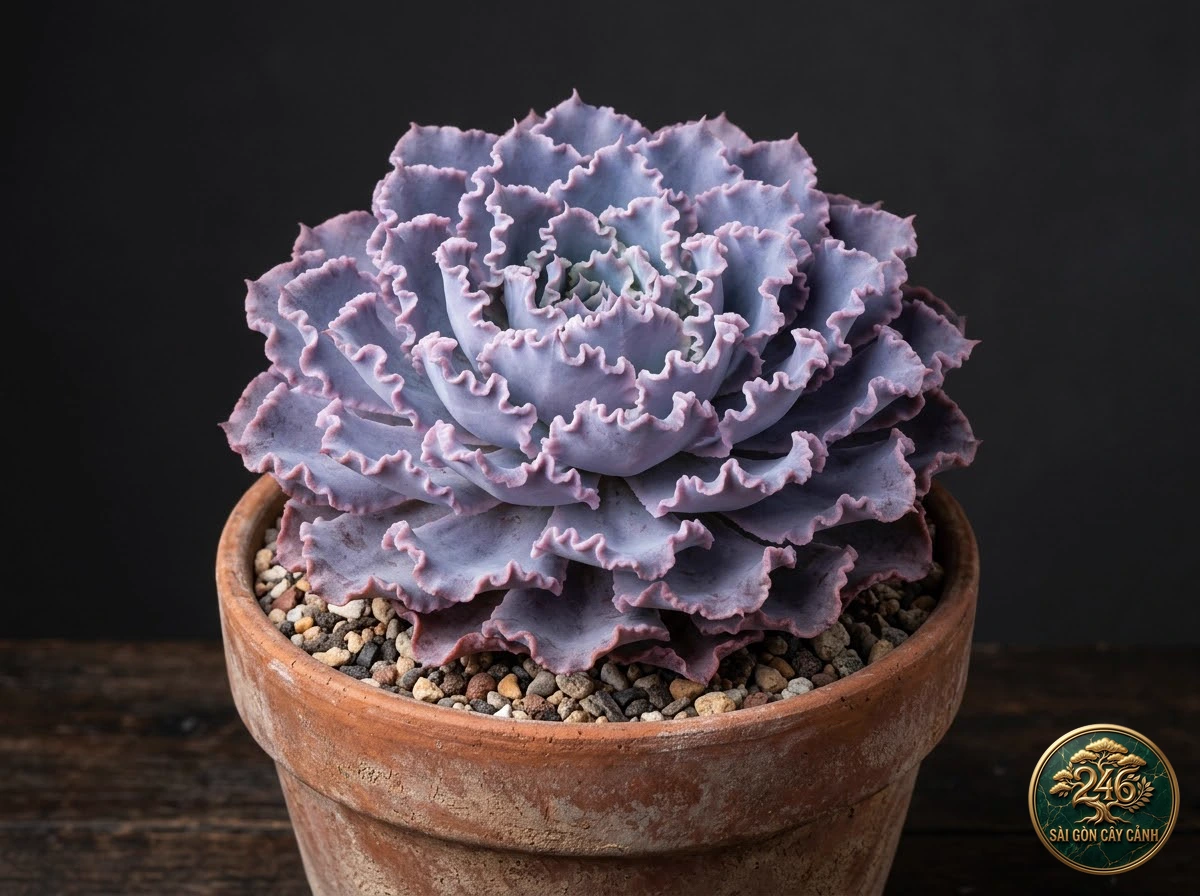 Sen đá viền sơn đỏ (Echeveria nodulosa) - Ứng dụng không gian chuẩn Sài Gòn Cây Cảnh