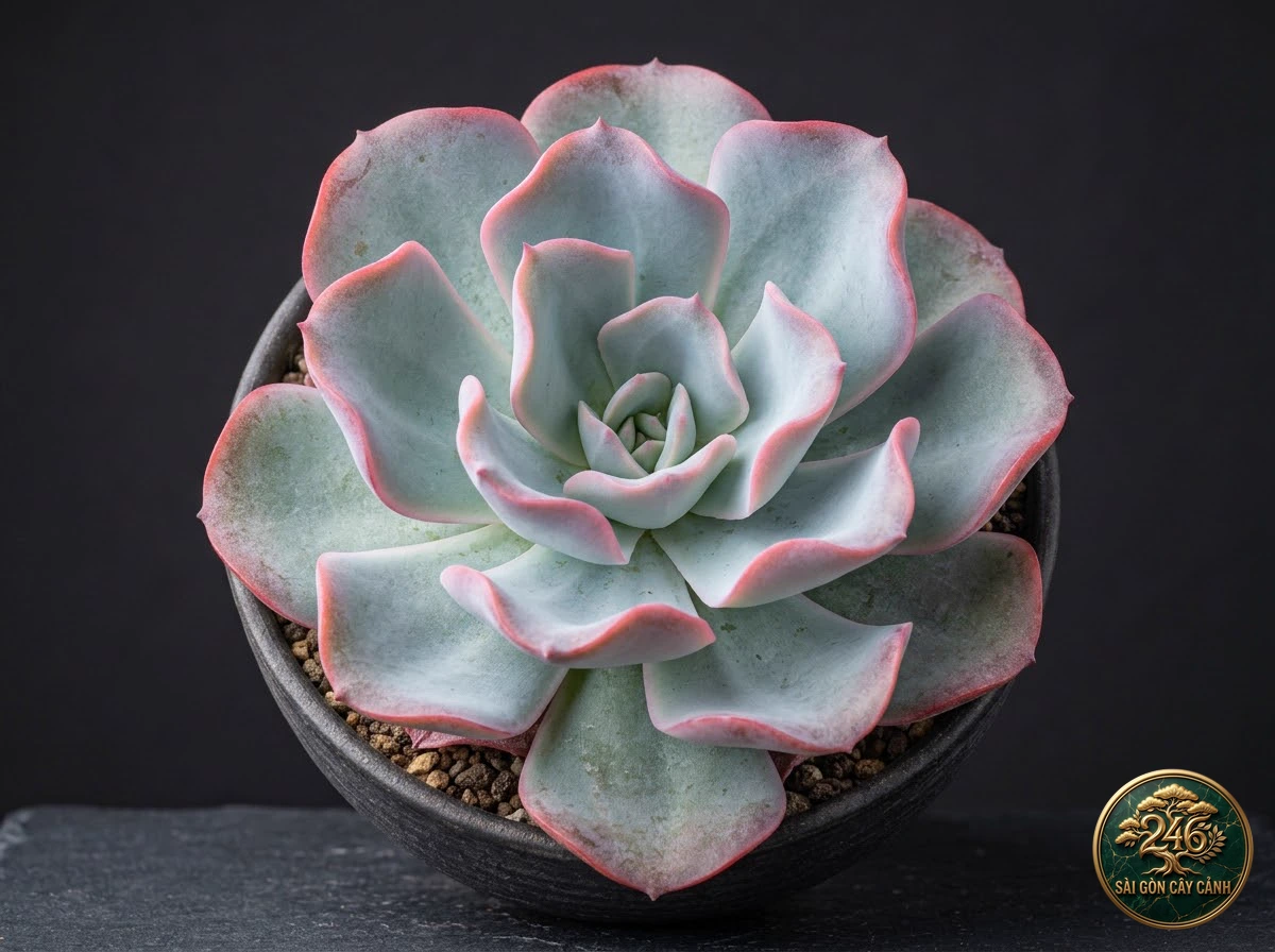 Pink frills echeveria (Echeveria shaviana) - Interior styling Saigon Cay Canh standard