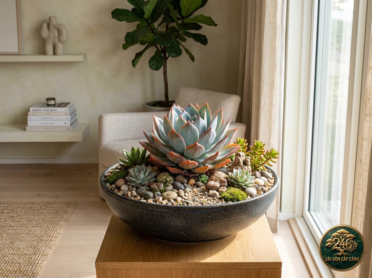 Sen đá cánh cung lửa đỏ (Echeveria subrigida) - Đặc điểm nhận diện chuẩn Sài Gòn Cây Cảnh