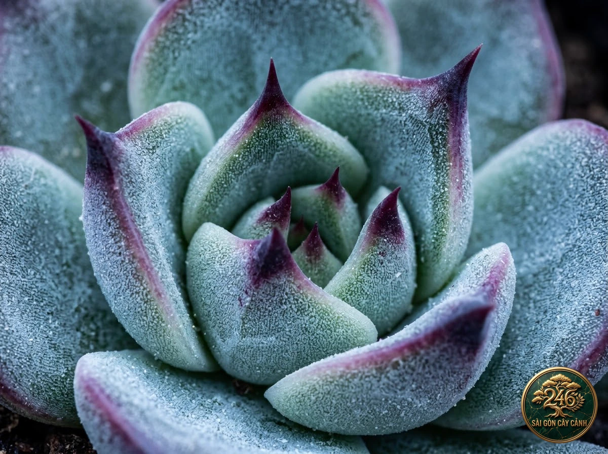 Sen đá mũi tên nhọn tím (Echeveria cuspidata) - Chân dung hình thái chuẩn Sài Gòn Cây Cảnh