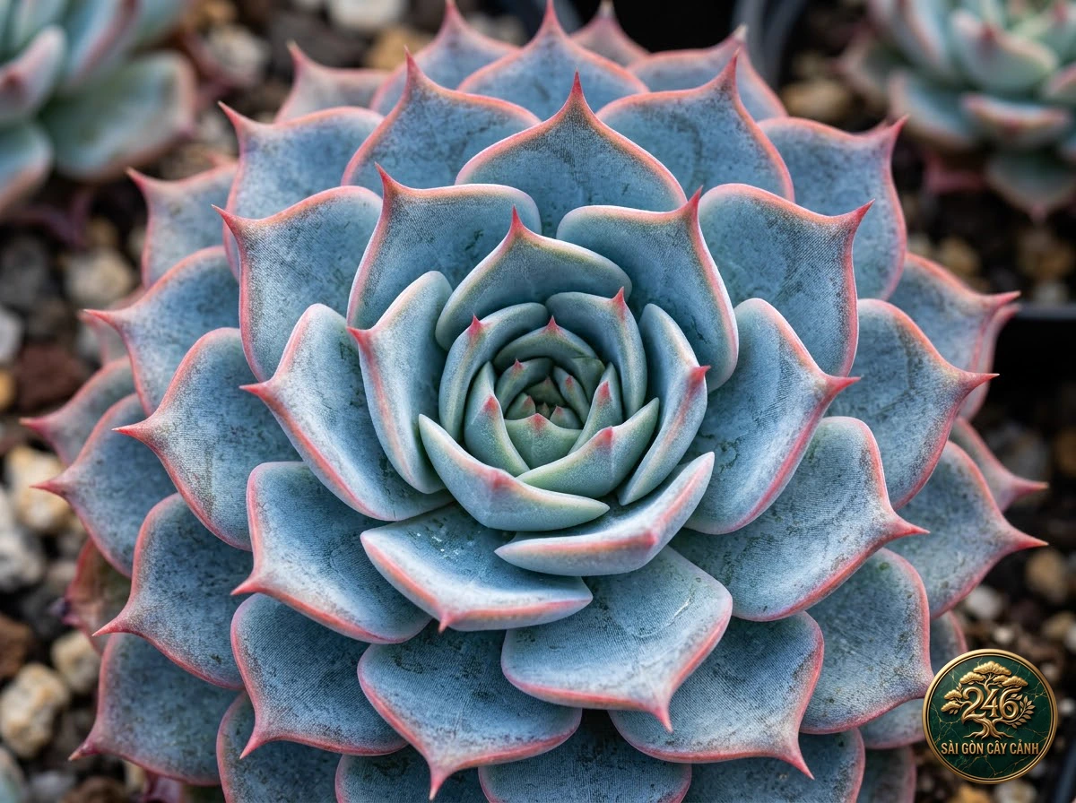 Sen đá đuôi công xanh bạc (Echeveria peacockii) - Chân dung hình thái chuẩn Sài Gòn Cây Cảnh