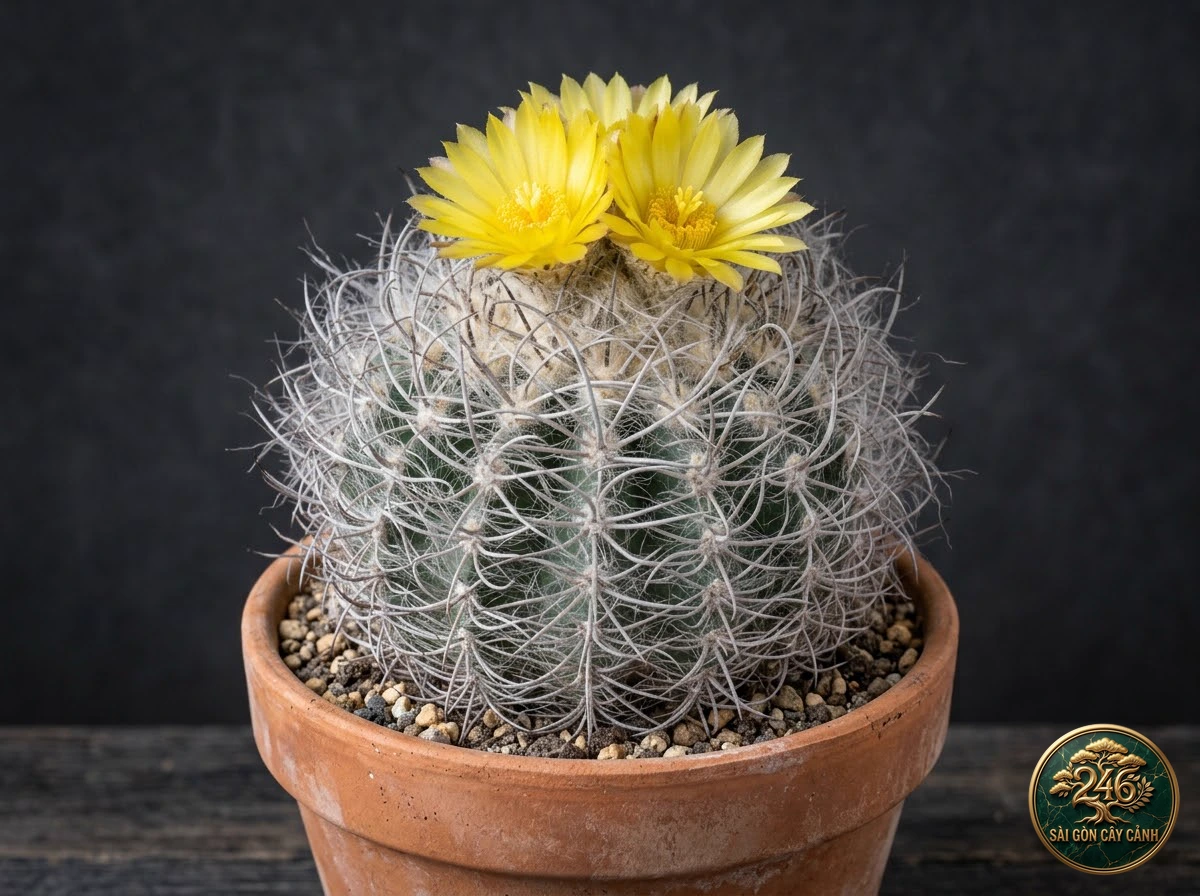 Xương rồng sừng rậm gai tơ xoắn (Astrophytum senile) - Đặc điểm nhận diện chuẩn Sài Gòn Cây Cảnh