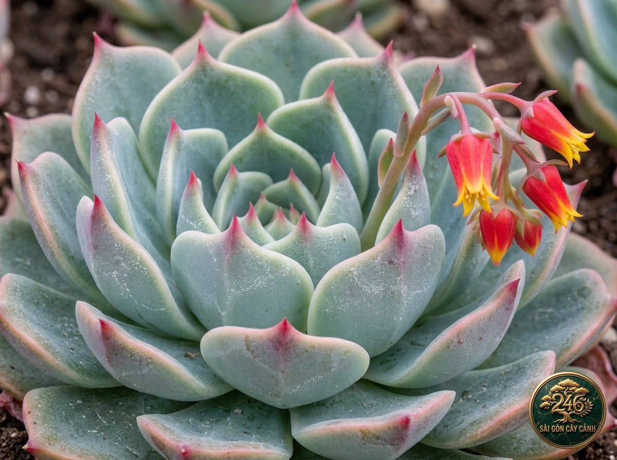 Sen đá cánh tiên xòe xanh (Echeveria secunda) - Chân dung hình thái chuẩn Sài Gòn Cây Cảnh