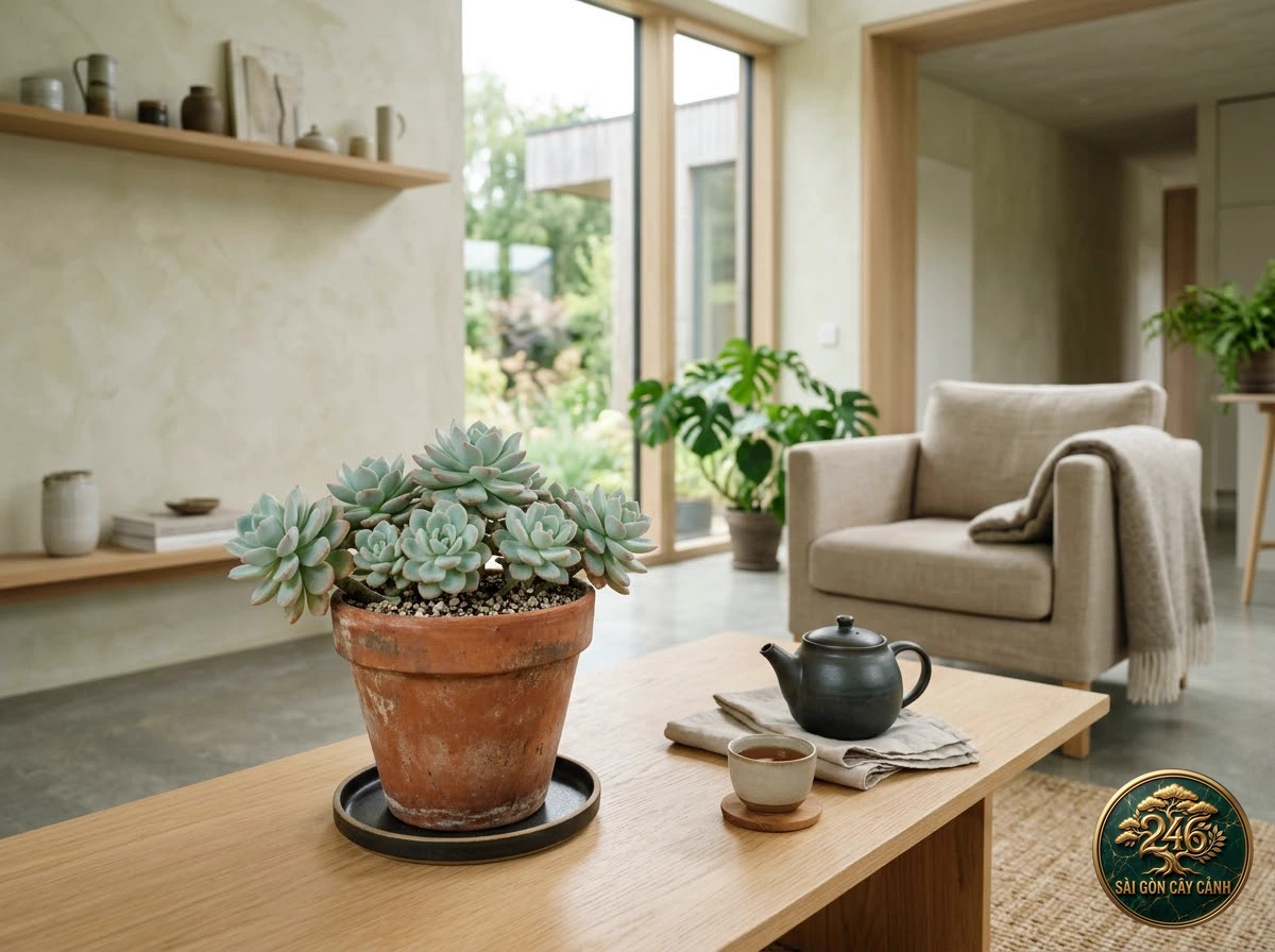 Sen đá hoa hồng đá trắng (Sedum clavatum) - Ứng dụng không gian chuẩn Sài Gòn Cây Cảnh
