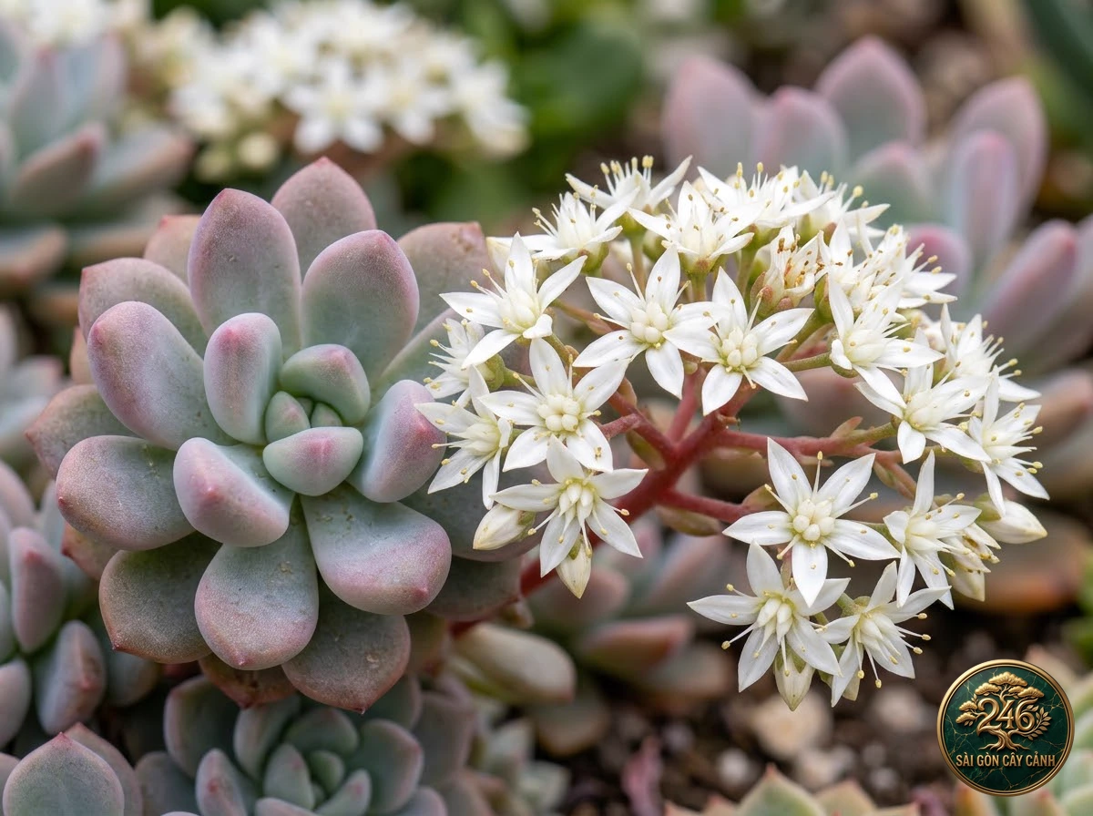 Sen đá hoa hồng đá trắng (Sedum clavatum) - Đặc điểm nhận diện chuẩn Sài Gòn Cây Cảnh