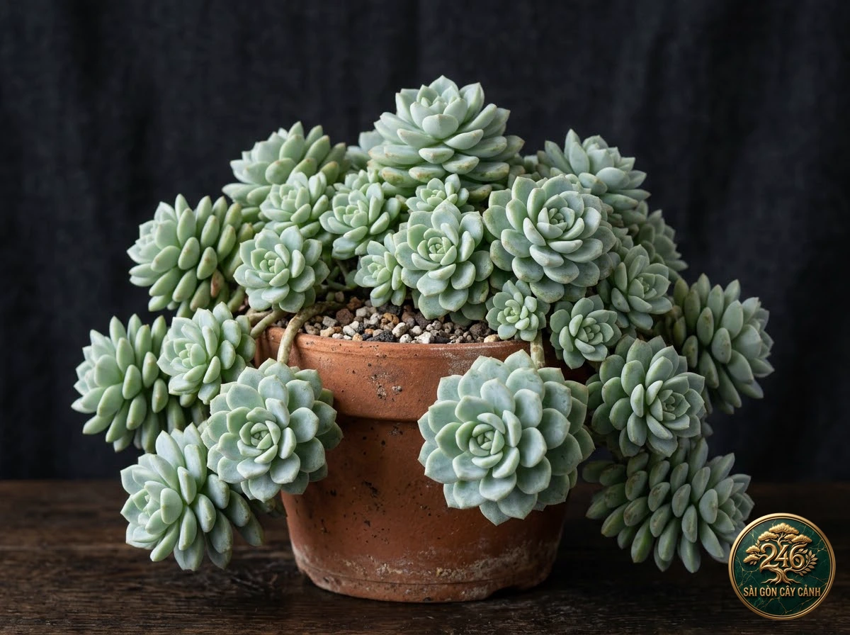 Sen đá hoa hồng đá trắng (Sedum clavatum) - Chân dung hình thái chuẩn Sài Gòn Cây Cảnh