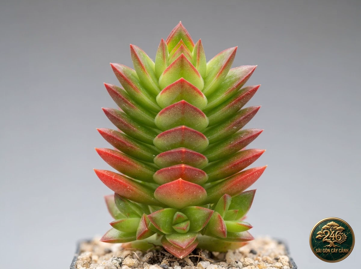 Botanical photo of Red pagoda crassula: Identification close-up
