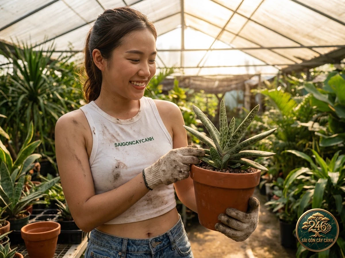 Saigon Cay Canh green living space featuring Pillans Gasteria