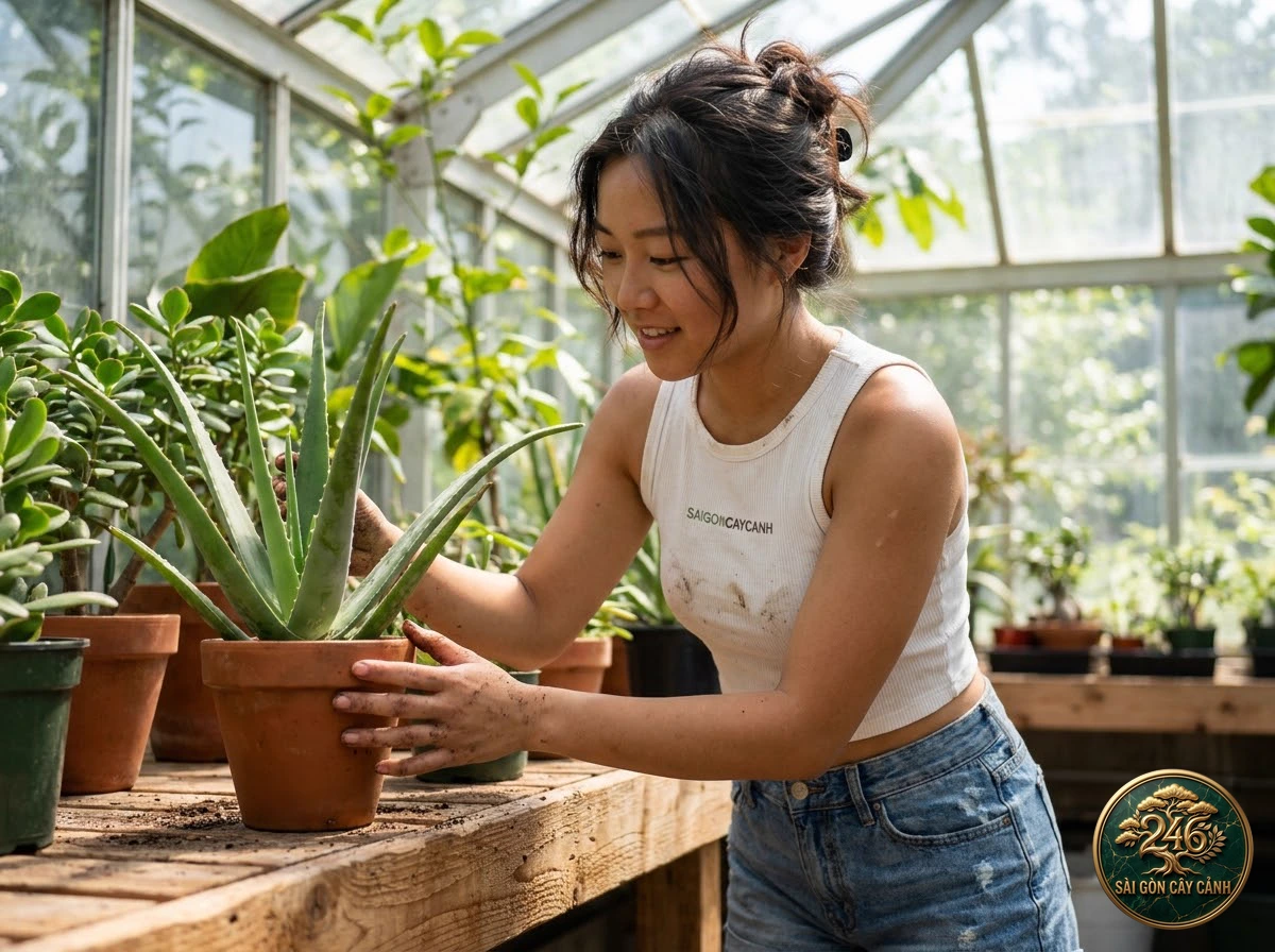 Saigon Cay Canh green living space featuring True Aloe