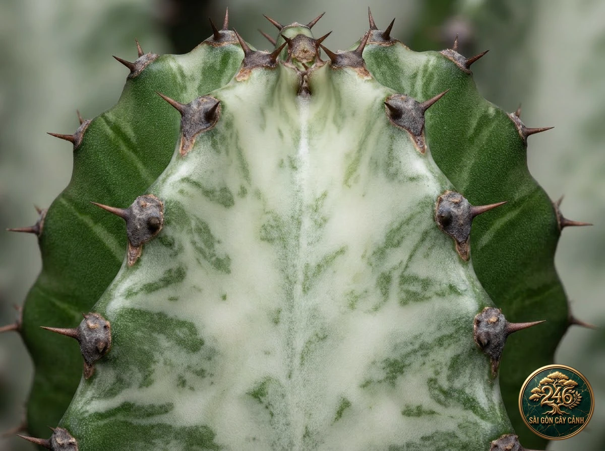 Đặc điểm nhận diện hình thái Xương rồng xương rồng rồng xương sữa (Euphorbia lactea)