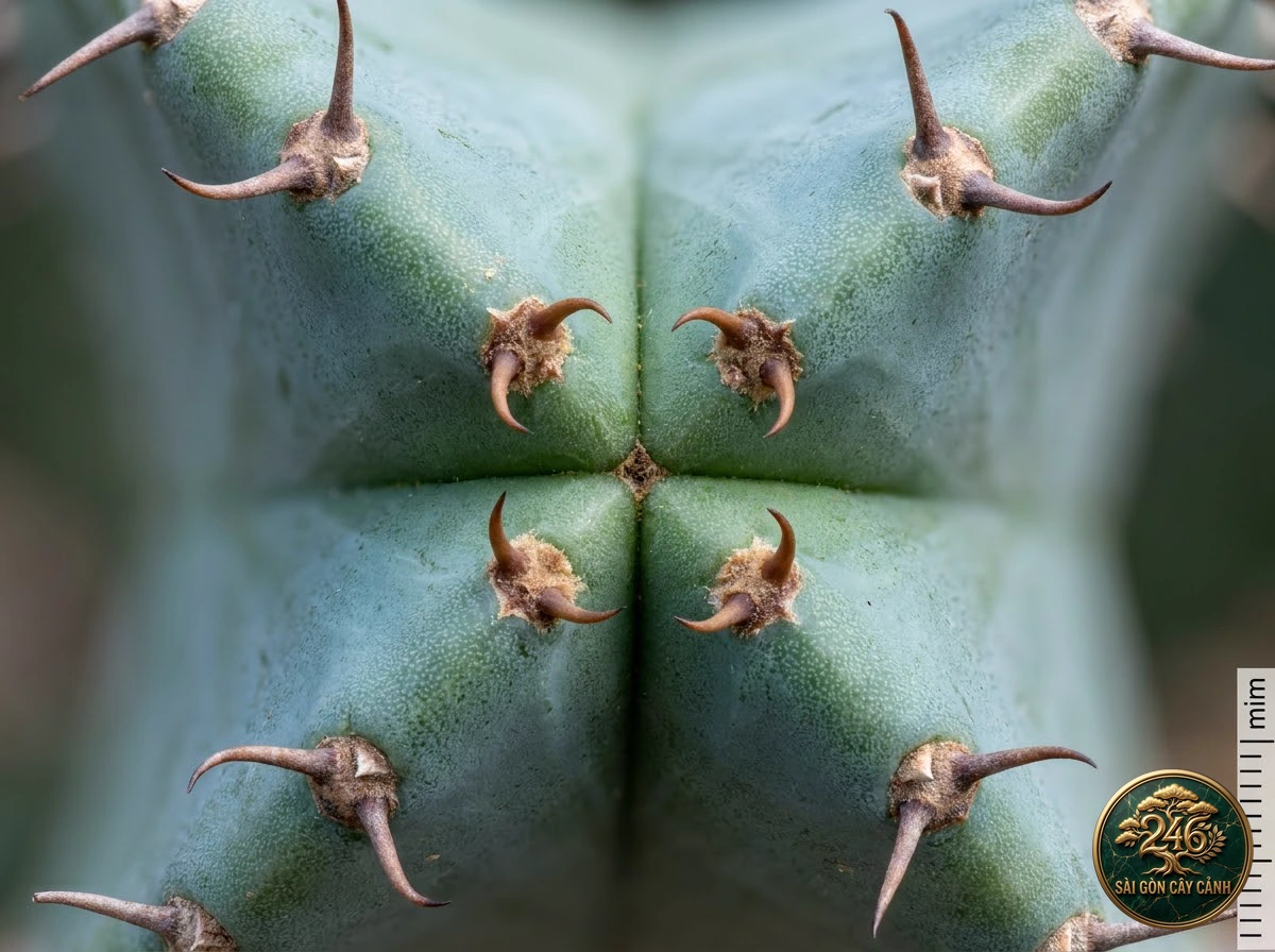 Đặc điểm nhận diện hình thái Xương rồng bốn cạnh canaria (Euphorbia canariensis)