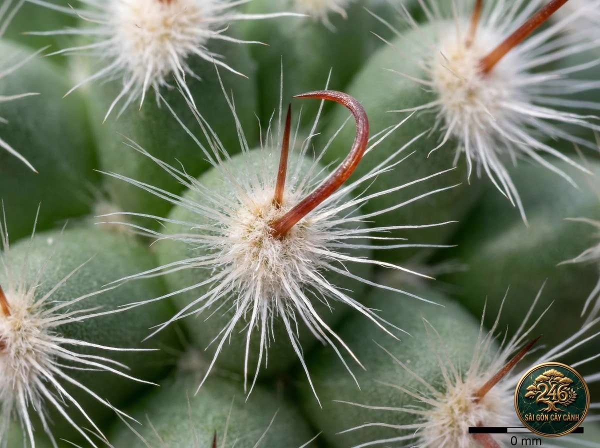 Đặc điểm nhận diện hình thái Xương rồng búi bông tuyết mềm (Mammillaria bocasana)