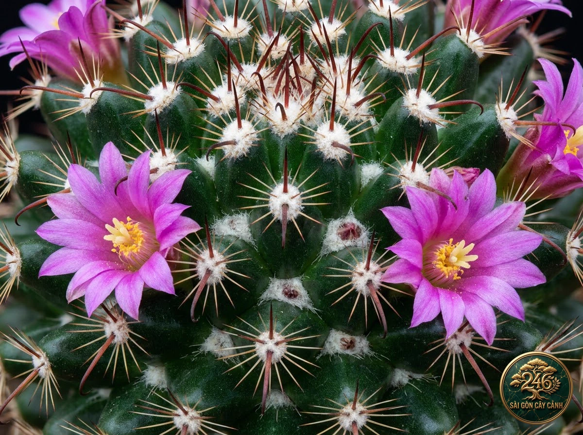 Đặc điểm nhận diện hình thái Xương rồng vương miện tím zeilmann (Mammillaria zeilmanniana)