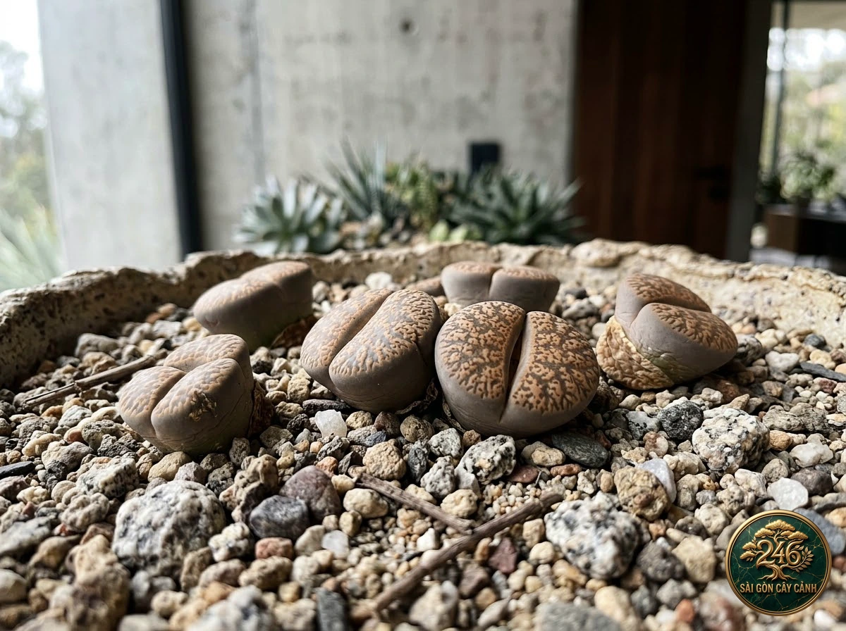 Living stone lesliei (Lithops lesliei): in a living space