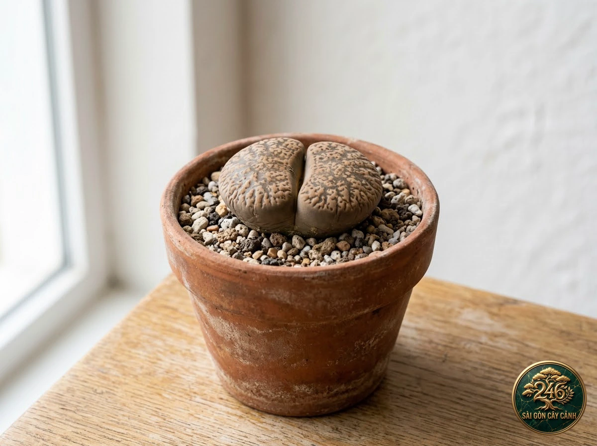 Hình ảnh hồ sơ Sen đá thạch lan đá sống đốm nâu (Lithops lesliei)